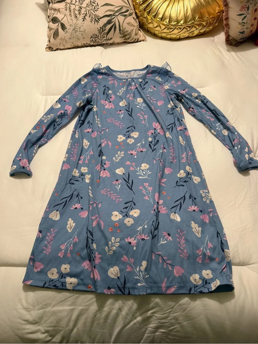 Carter's Blue Floral Long-Sleeve Girls' Nightgown